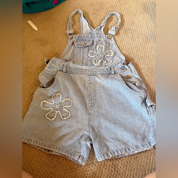 Vintage Y2K Overalls with Embroidered Details - Picture 1 of 2
